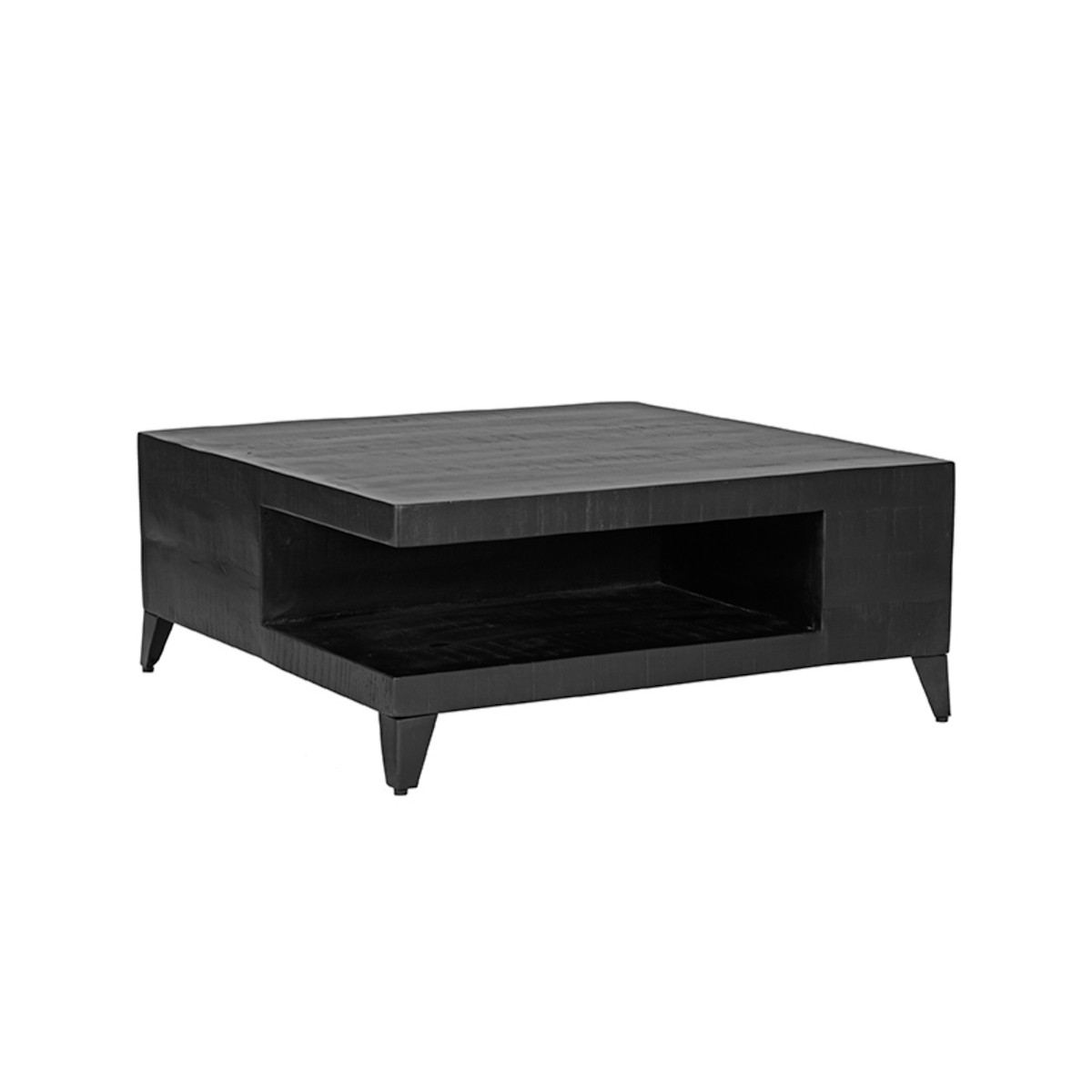 Salontafel Bloc - Zwart - Mangohout