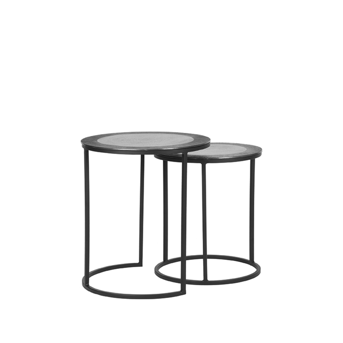 Salontafel Set Pair - Grijs - Metaal - 40 cm