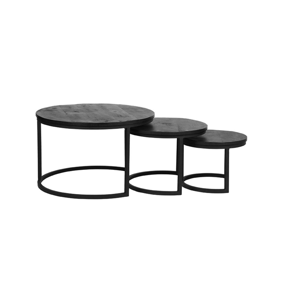 Salontafel Triplet - Zwart - Mangohout Salontafel Triplet - Zwart - Mangohout