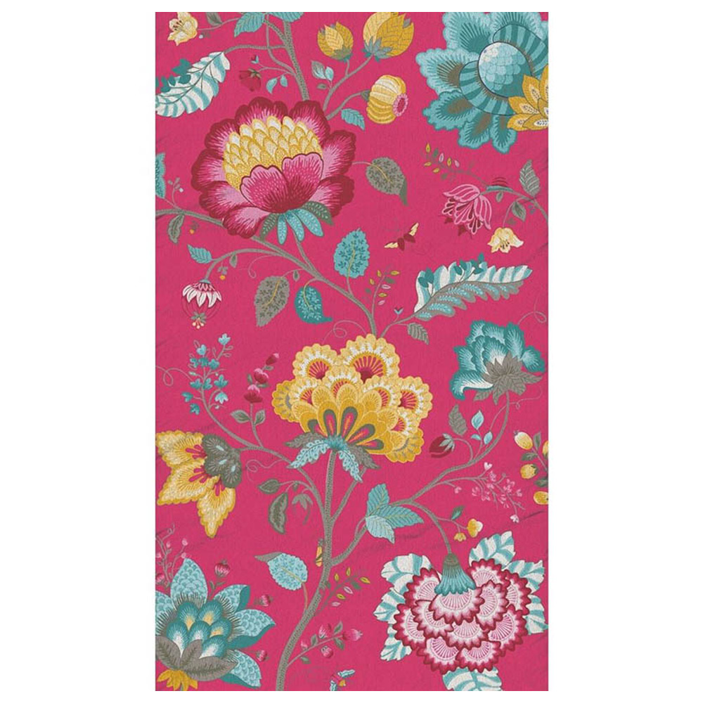 Badhanddoek Floral Fantasy dark pink
