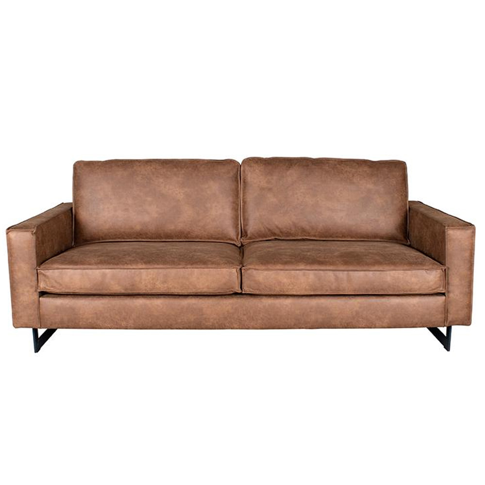 Bank Arezzo - Cognac - Leder - 3-Zits Bank Arezzo - Cognac - Leder - 3-Zits