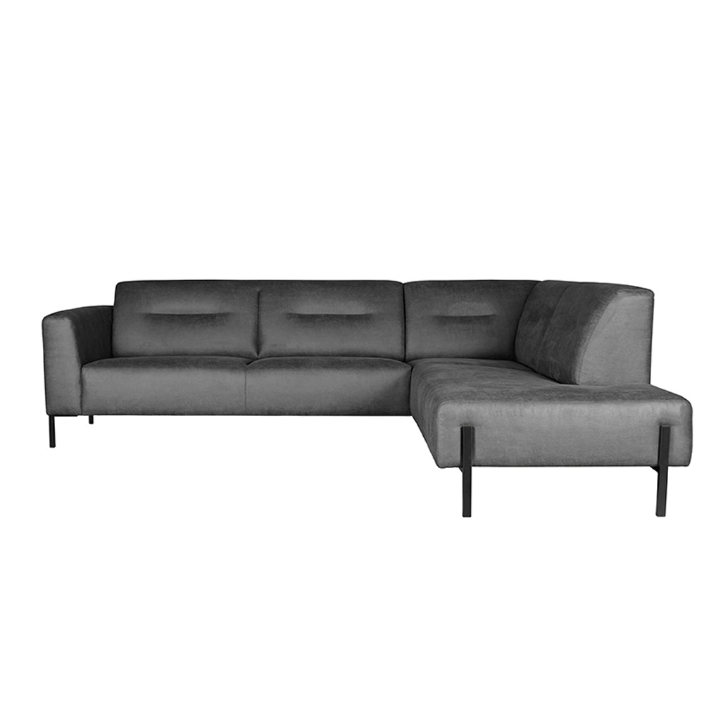 Bank Napoli 2.5-Zits + Ottomane - Antraciet - Micro Suede Bank Napoli 2.5-Zits + Ottomane - Antraciet - Micro Suede