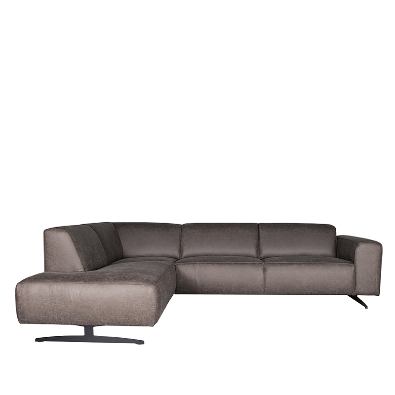 Hoekbank Modena - Antraciet - Microfiber - Ottomane + 2,5-Zits Hoekbank Modena - Antraciet - Microfiber - Ottomane + 2,5-Zits