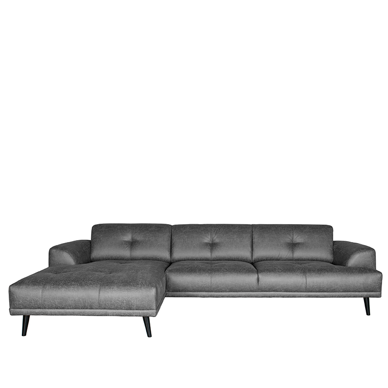 Hoekbank Salerno - Antraciet - Microfiber - Chaise Longue + 2,5-Zits Hoekbank Salerno - Antraciet - Microfiber - Chaise Longue + 2,5-Zits