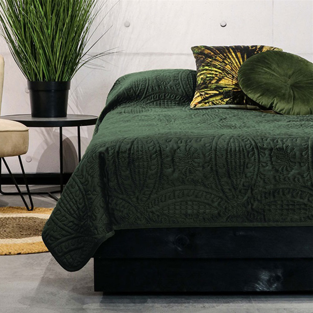 Bedsprei Veronica dark green