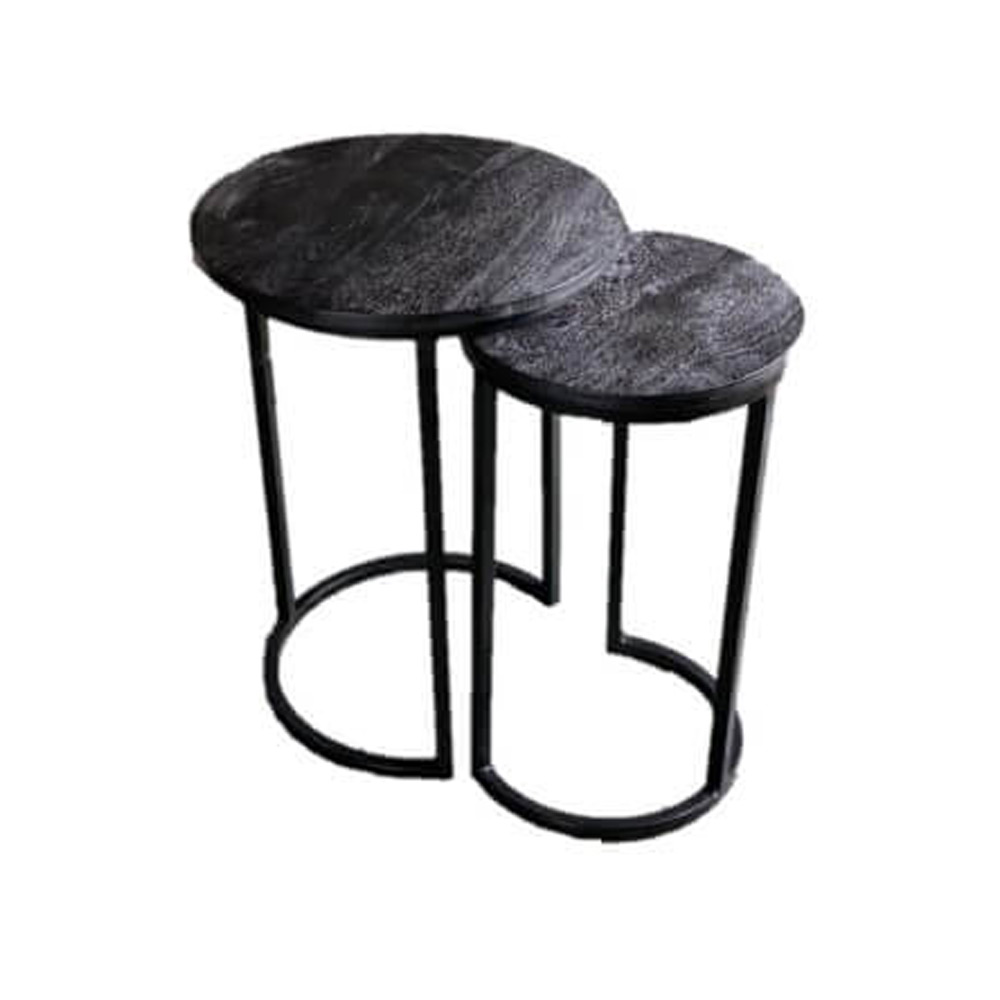 Bijzettafel set 2 zwart