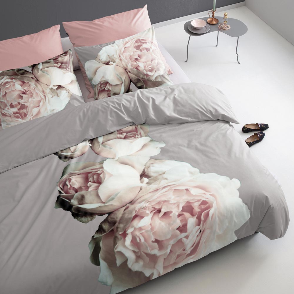 Bio Rosen taupe, dekbedovertrek, eenpersoons