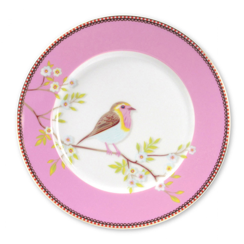 ontbijtbord Early Bird 21 cm pink ontbijtbord Early Bird 21 cm pink