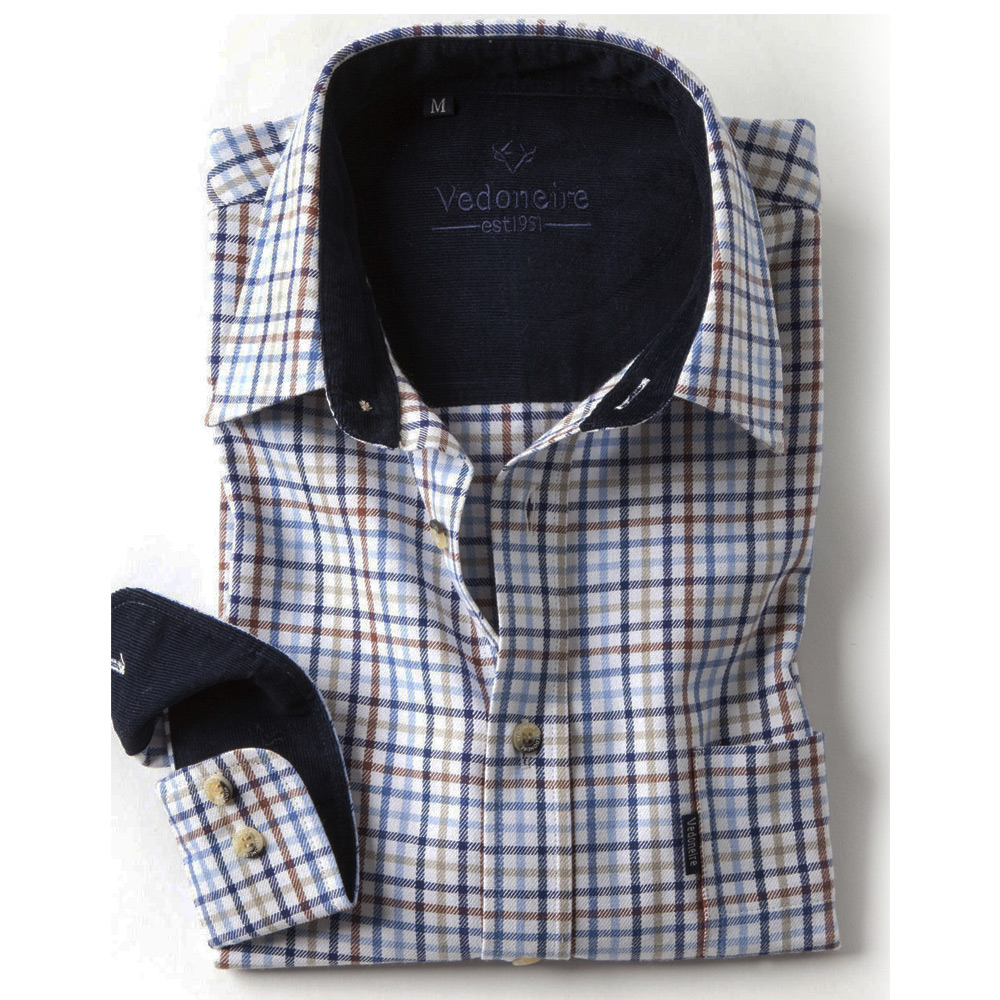 Vedoneire Brushed Cotton plaid herenshirt barrow