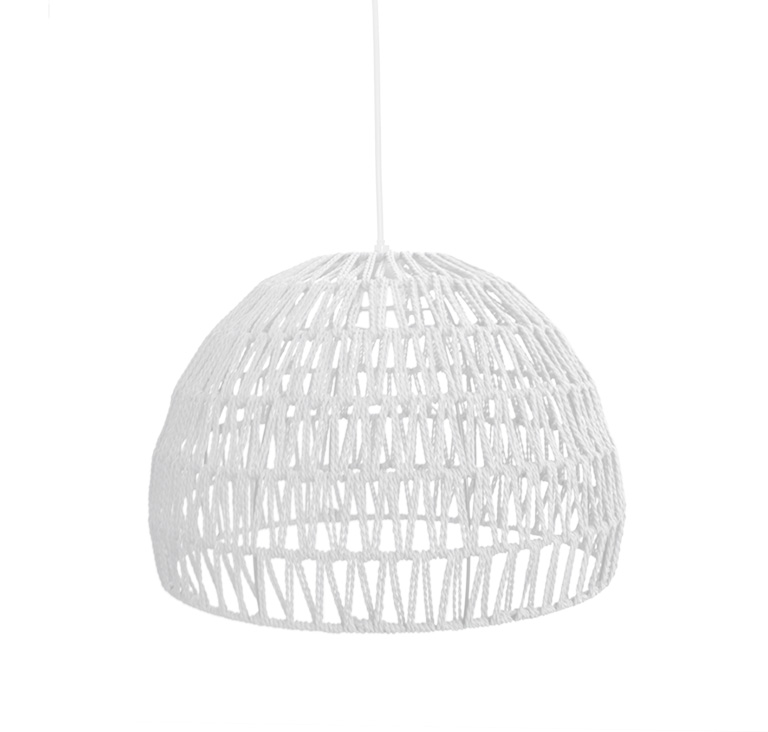 Hanglamp Rope - Wit - Stof - M