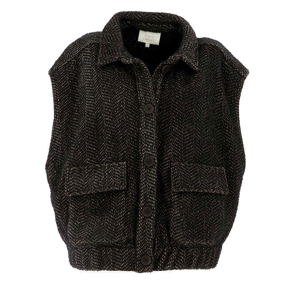 Dames Gilet Fee Noir Taupe