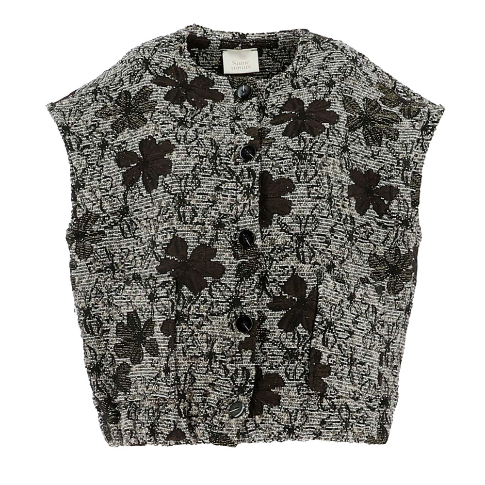 Dames Gilet Flowers noir