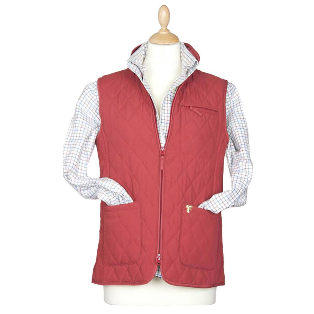 John Partridge Dames Lichfield Slim quilted gilet red