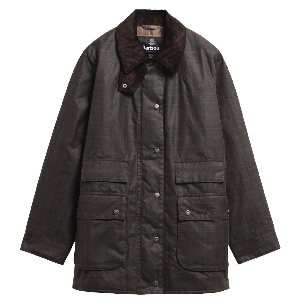Dames waxjas Border Modern Muted tartan