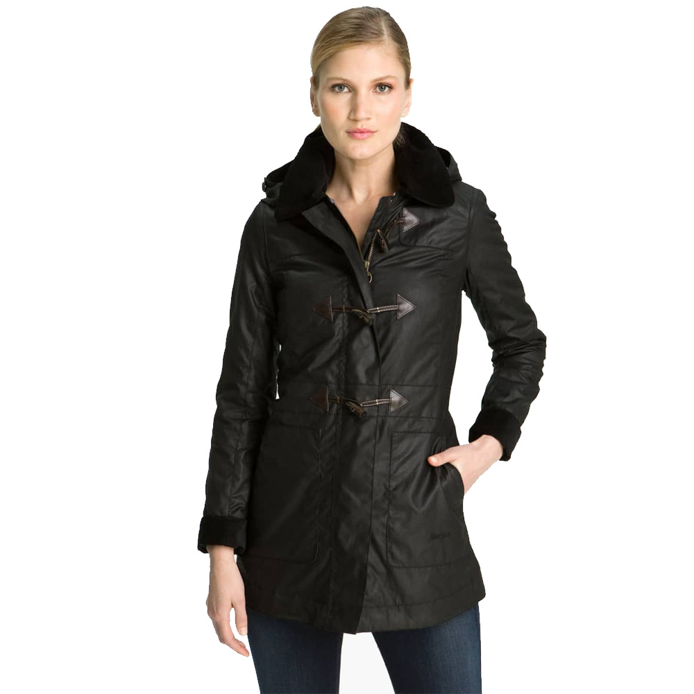 Dames waxjas Duffle Buttermere Zwart Dames waxjas Duffle Buttermere Zwart