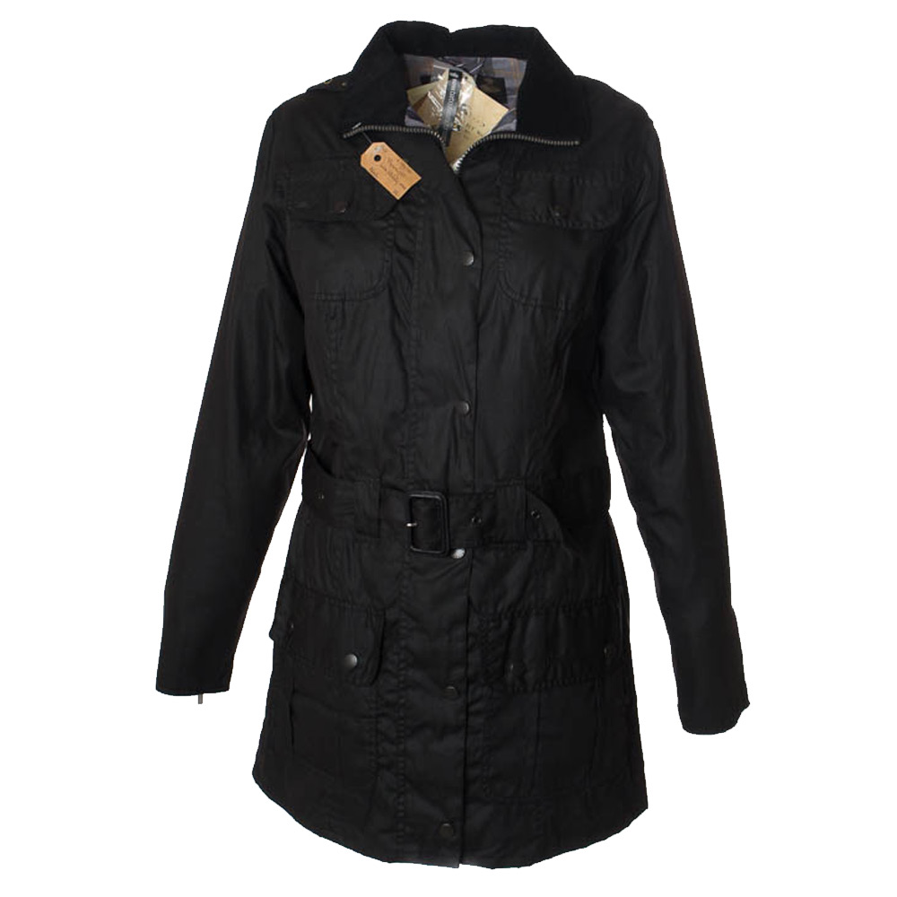 Barbour Dames Waxjas Flyweight Utility Mac Zwart barbour kopen in de aanbieding
