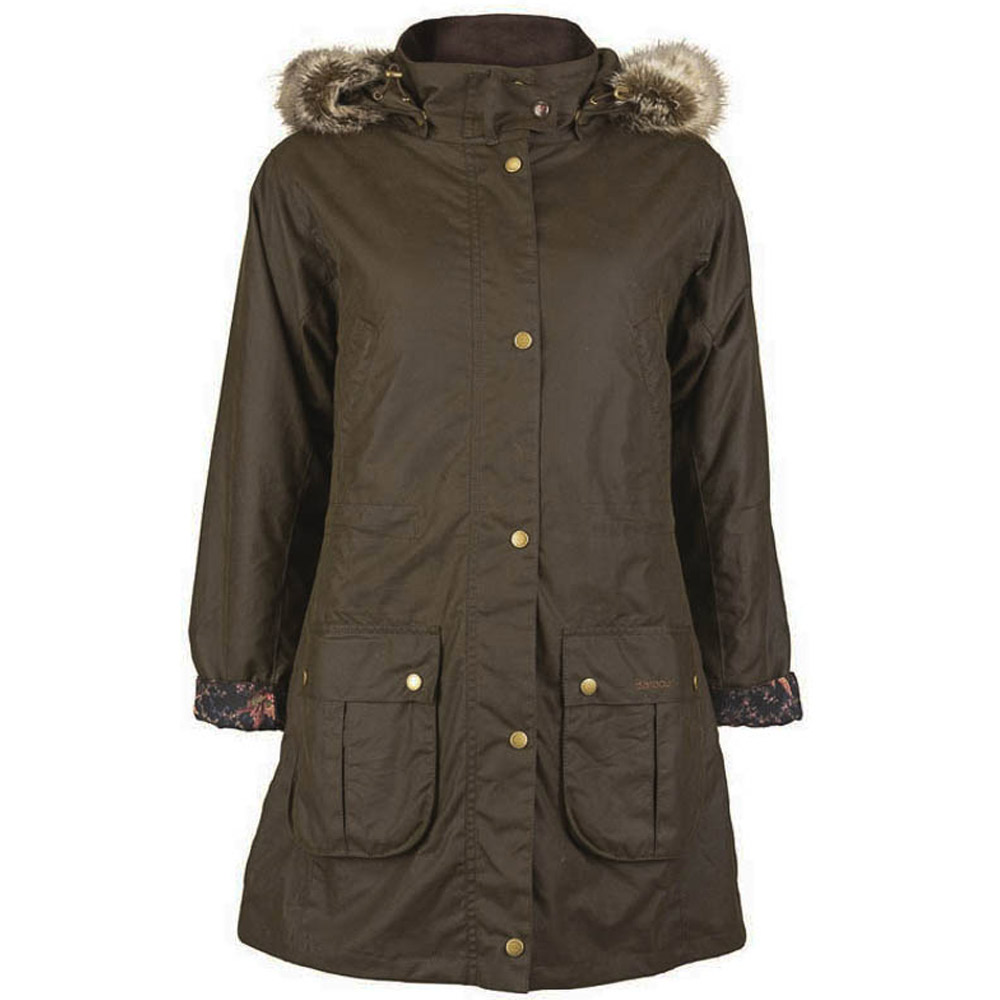 Barbour Damesjas Tors Wax Parka Olive barbour kopen in de aanbieding