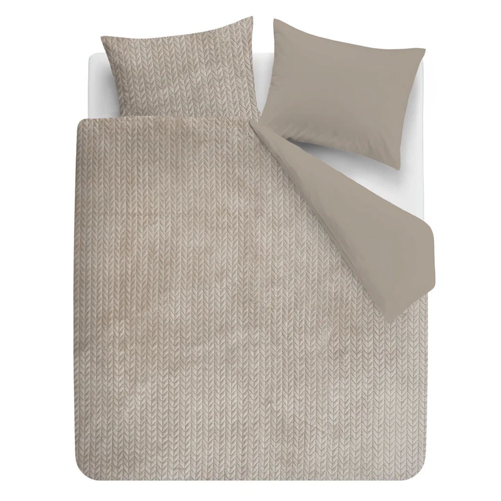 Dekbedovertrek Riviera Maison Whisper soft Taupe Lits-Jumeaux