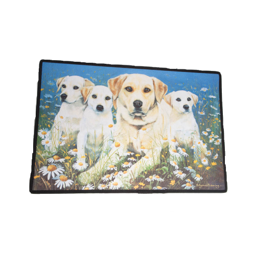 Deurmat Lichte labradors, zwarte rand