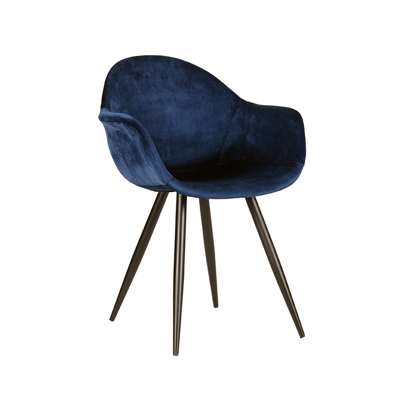 Eetkamerstoel Forli - Blauw - Fluweel Eetkamerstoel Forli - Blauw - Fluweel