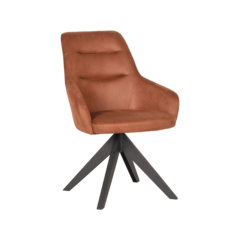 Eetkamerstoel Jace - Cognac - Microfiber Eetkamerstoel Jace - Cognac - Microfiber
