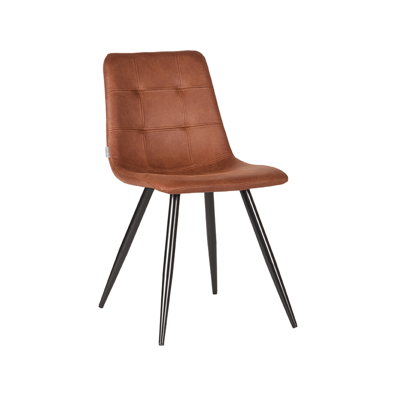 Eetkamerstoel Jay - Cognac - Microfiber Eetkamerstoel Jay - Cognac - Microfiber