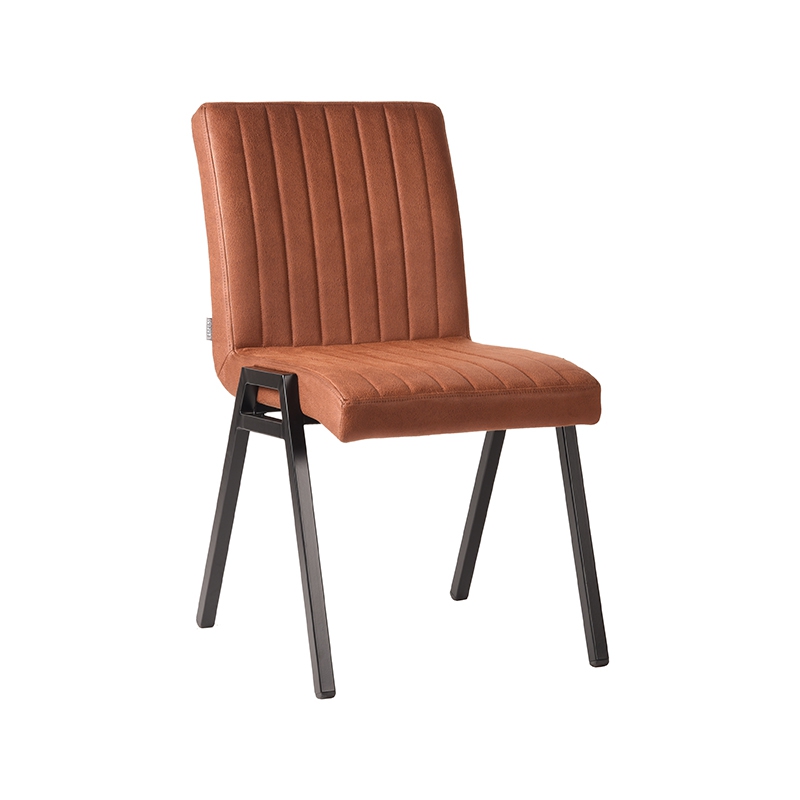 Eetkamerstoel Matz - Cognac - Microfiber Eetkamerstoel Matz - Cognac - Microfiber
