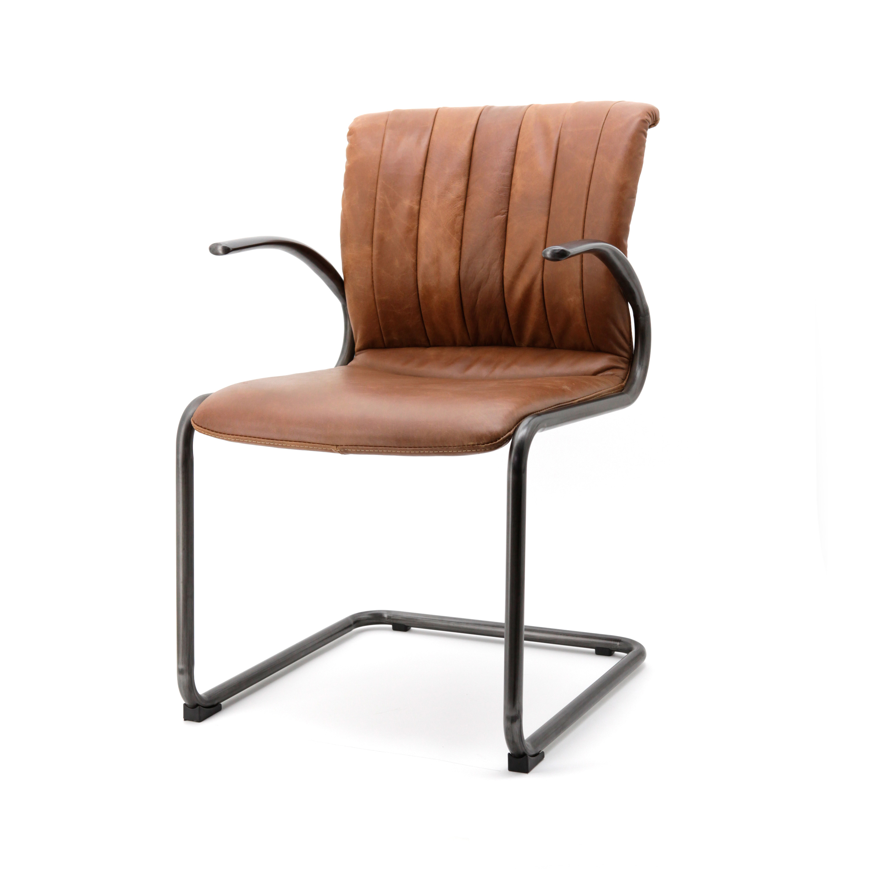 Eetstoel Alex leder vintage cognac Eetstoel Alex leder vintage cognac