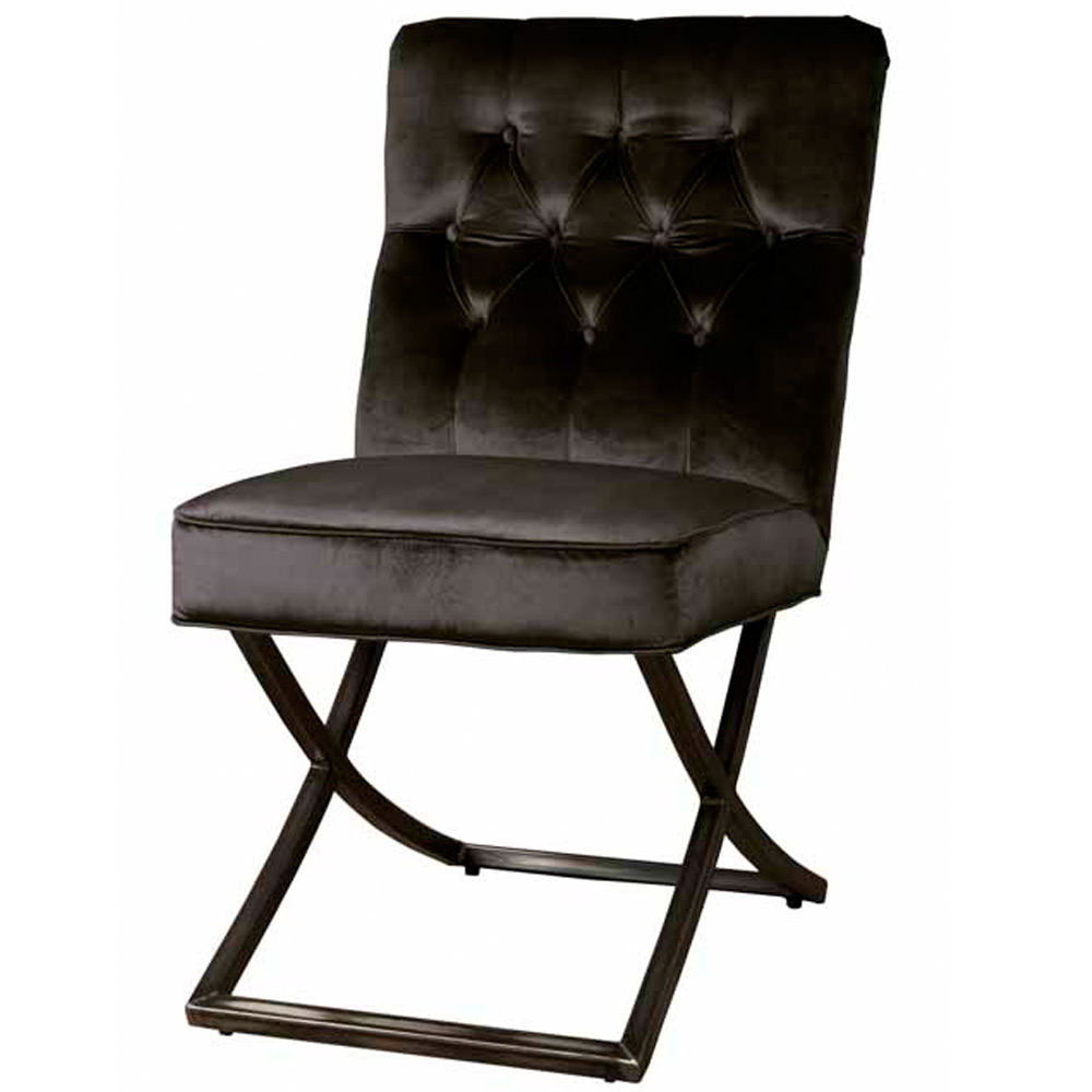 Eetstoel Bolton - velours donkerantraciet Eetstoel Bolton - velours donkerantraciet