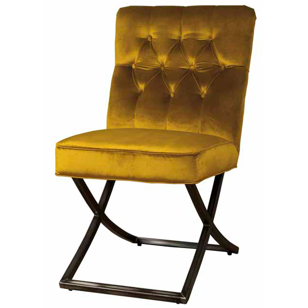 Eetstoel Bolton - velours geel Eetstoel Bolton - velours geel