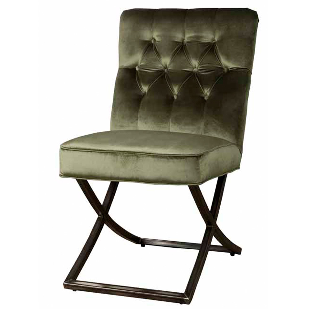 Eetstoel Bolton - velours oud groen Eetstoel Bolton - velours oud groen