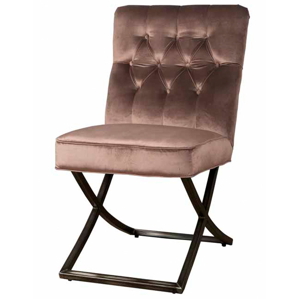 Eetstoel Bolton - velours oud rose Eetstoel Bolton - velours oud rose