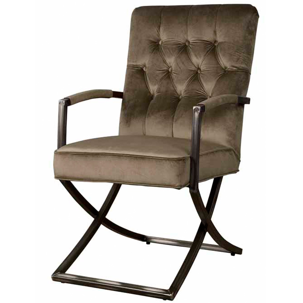 Eetstoel Luton - velours donkerbeige Eetstoel Luton - velours donkerbeige