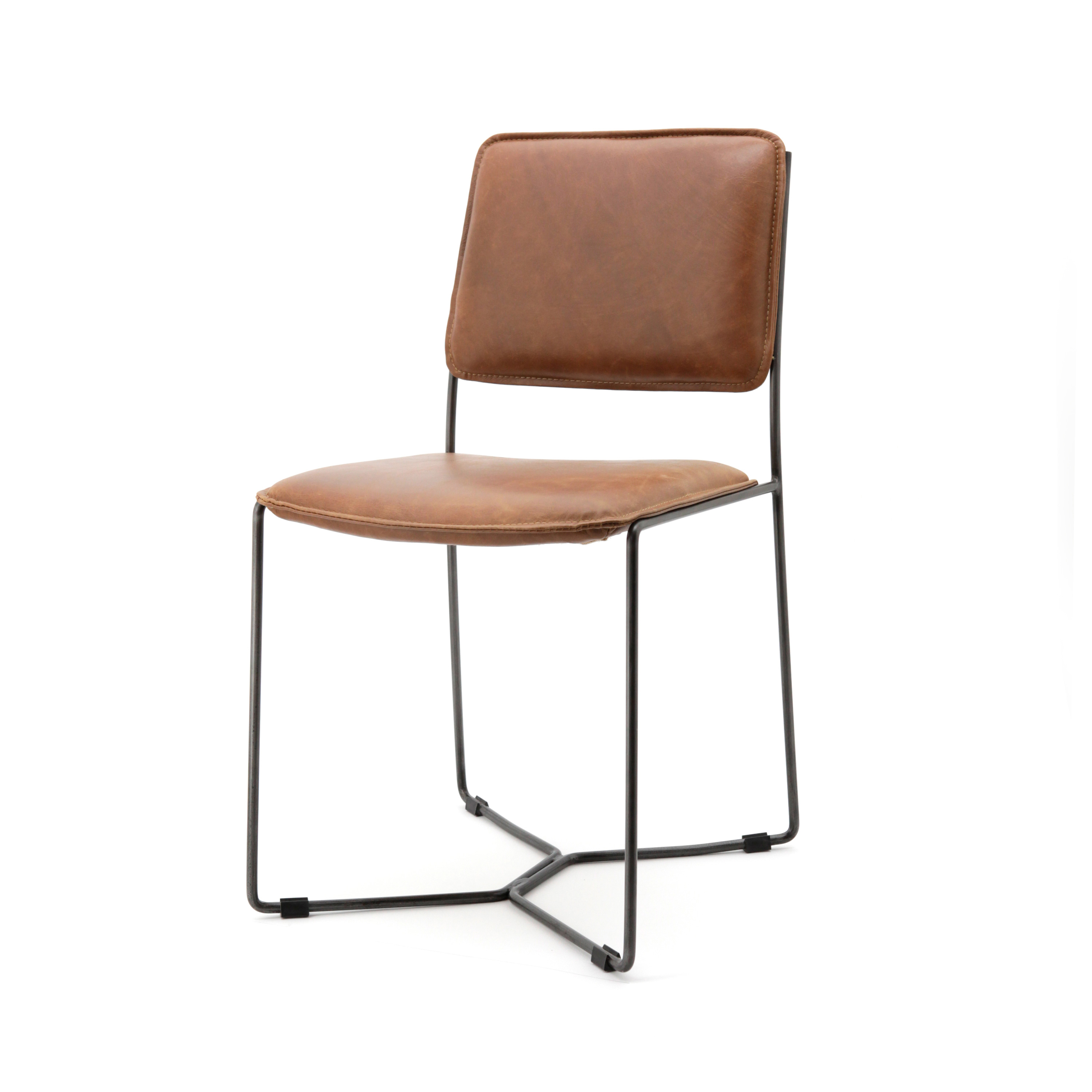 Eetstoel Mees - cognac vintage leder Eetstoel Mees - cognac vintage leder
