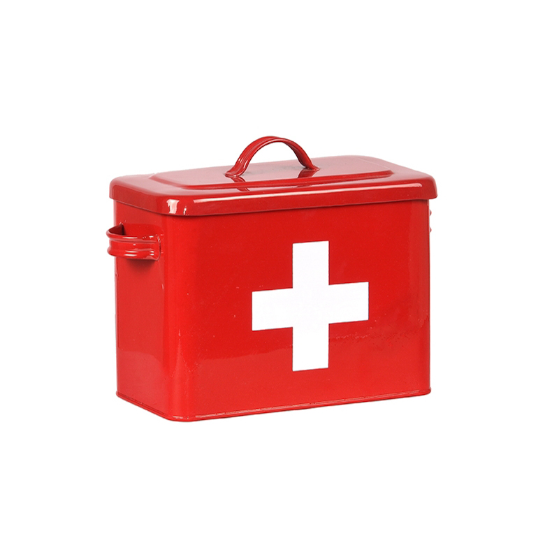Opbergblik EHBO Opbergkist - Rood hoogglans - Metaal Opbergblik EHBO Opbergkist - Rood hoogglans - Metaal