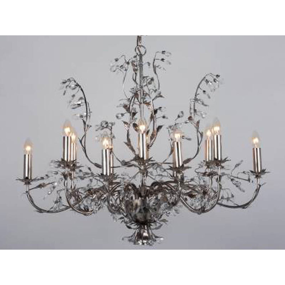 Elegance Ovaal Bladzilver 12 lichts