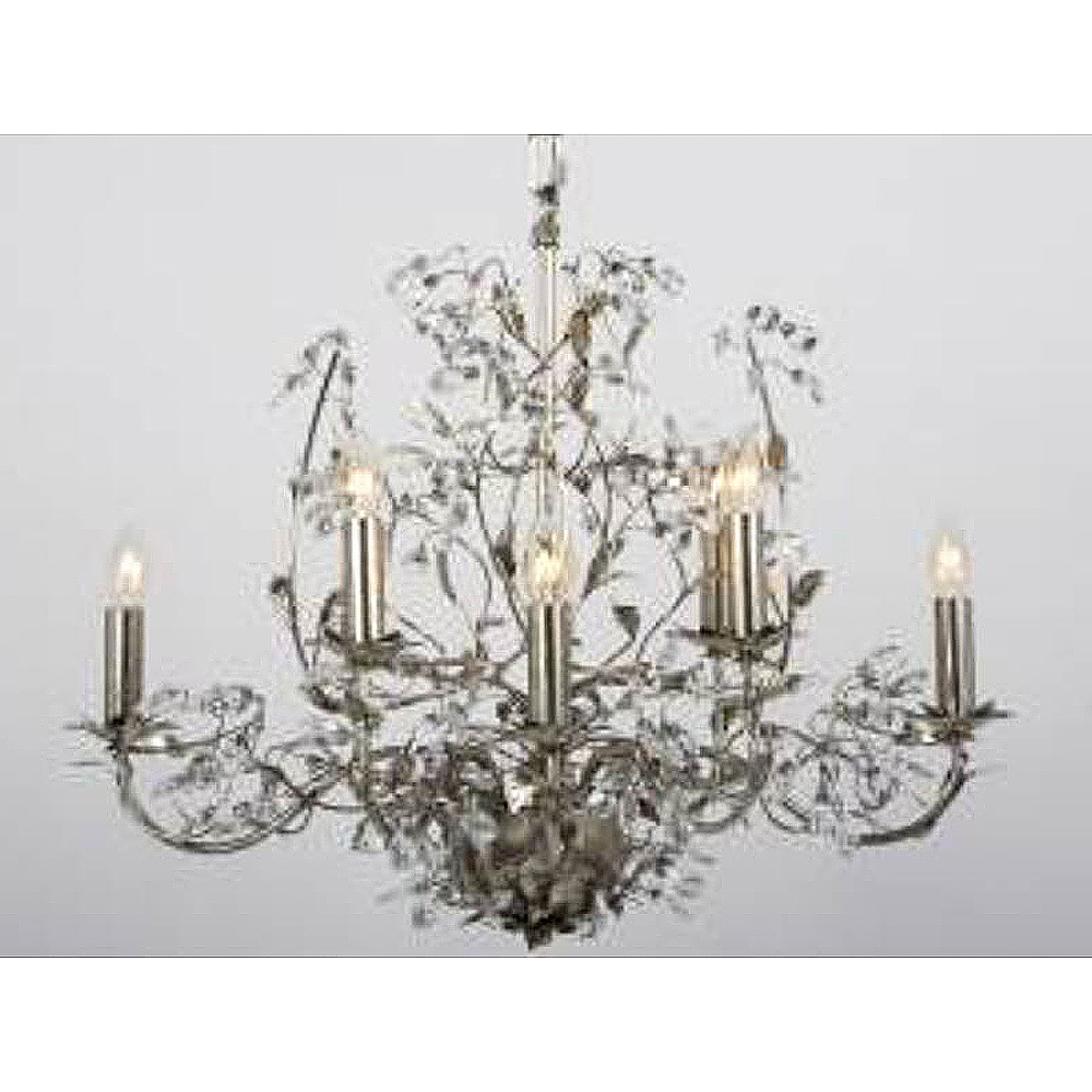 Elegance Ovaal Bladzilver 8 lichts Elegance Ovaal Bladzilver 8 lichts