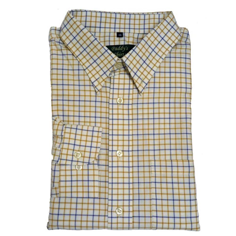 Flanellen damesblouse okergeel