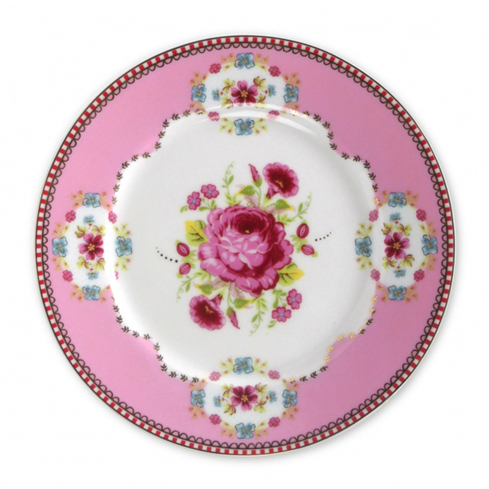 Gebaksbordje 17 cm pink