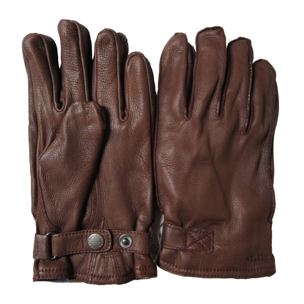 Handschoen deerskin wool terry chestnut