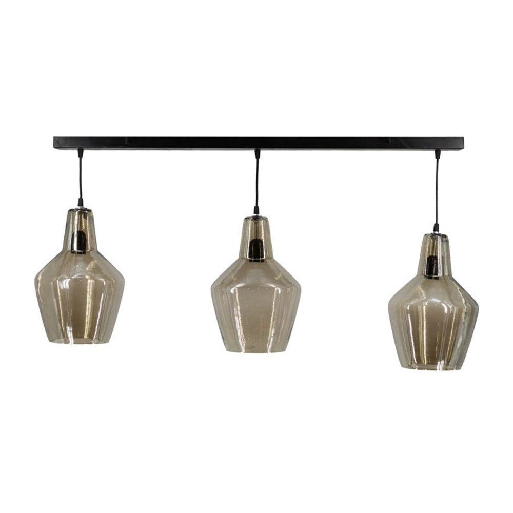 Countrylifestyle Hanglamp 3 kappen black smoke