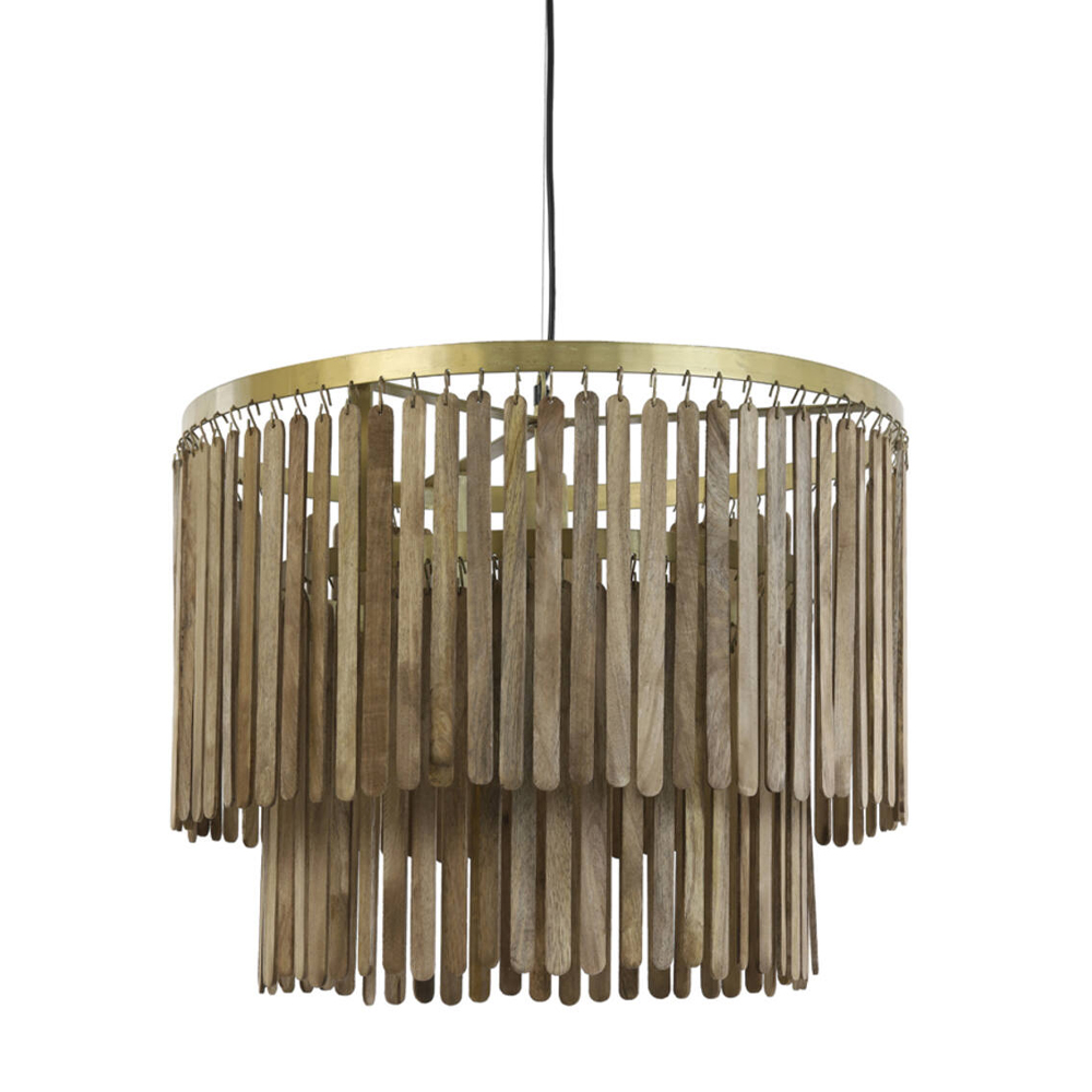 Countrylifestyle Hanglamp Gularo hout antiek brons L