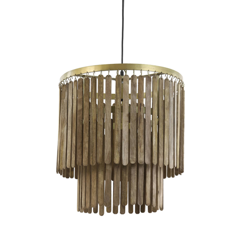 Countrylifestyle Hanglamp Gularo hout antiek brons S