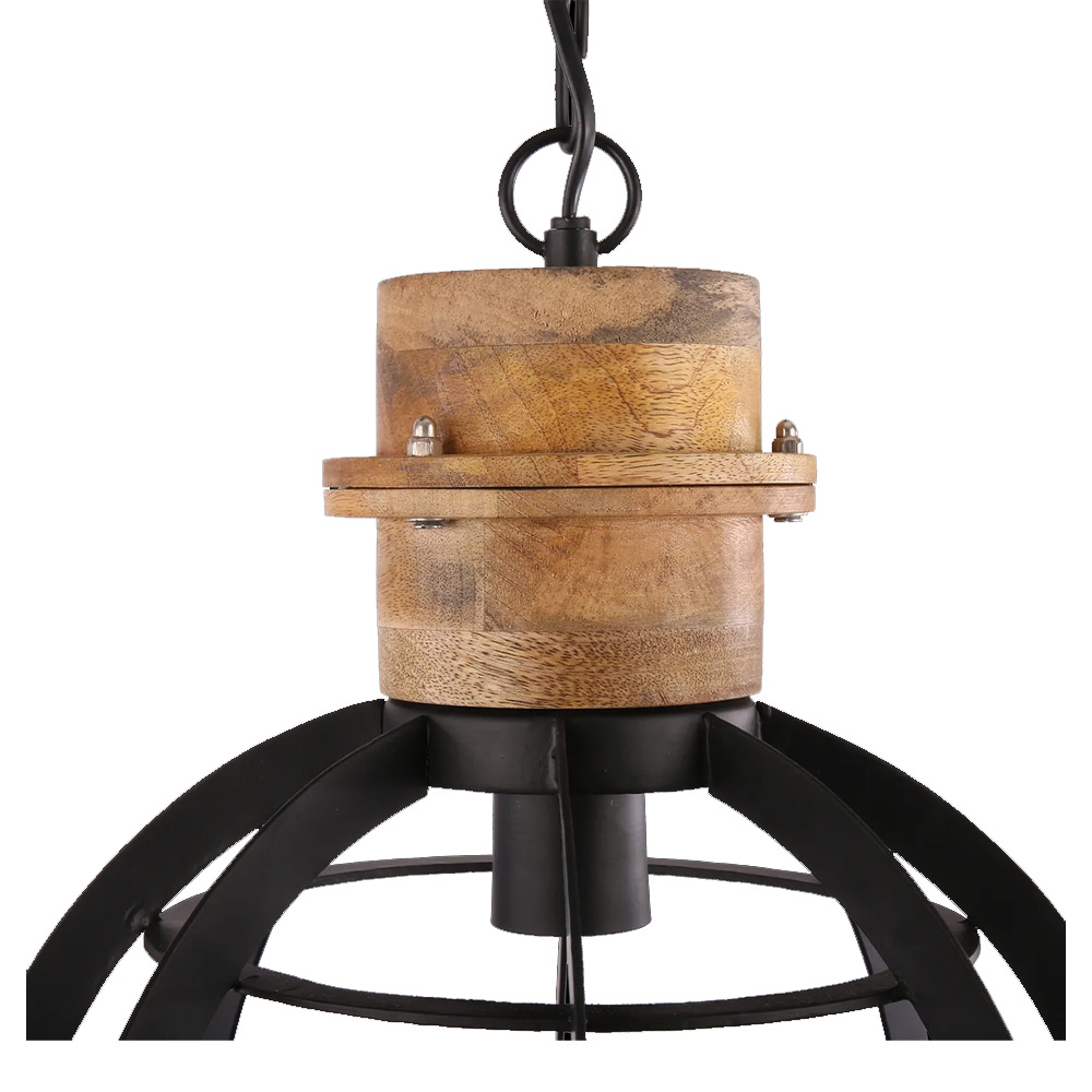 Hanglamp Ingmar Black wood 35cm
