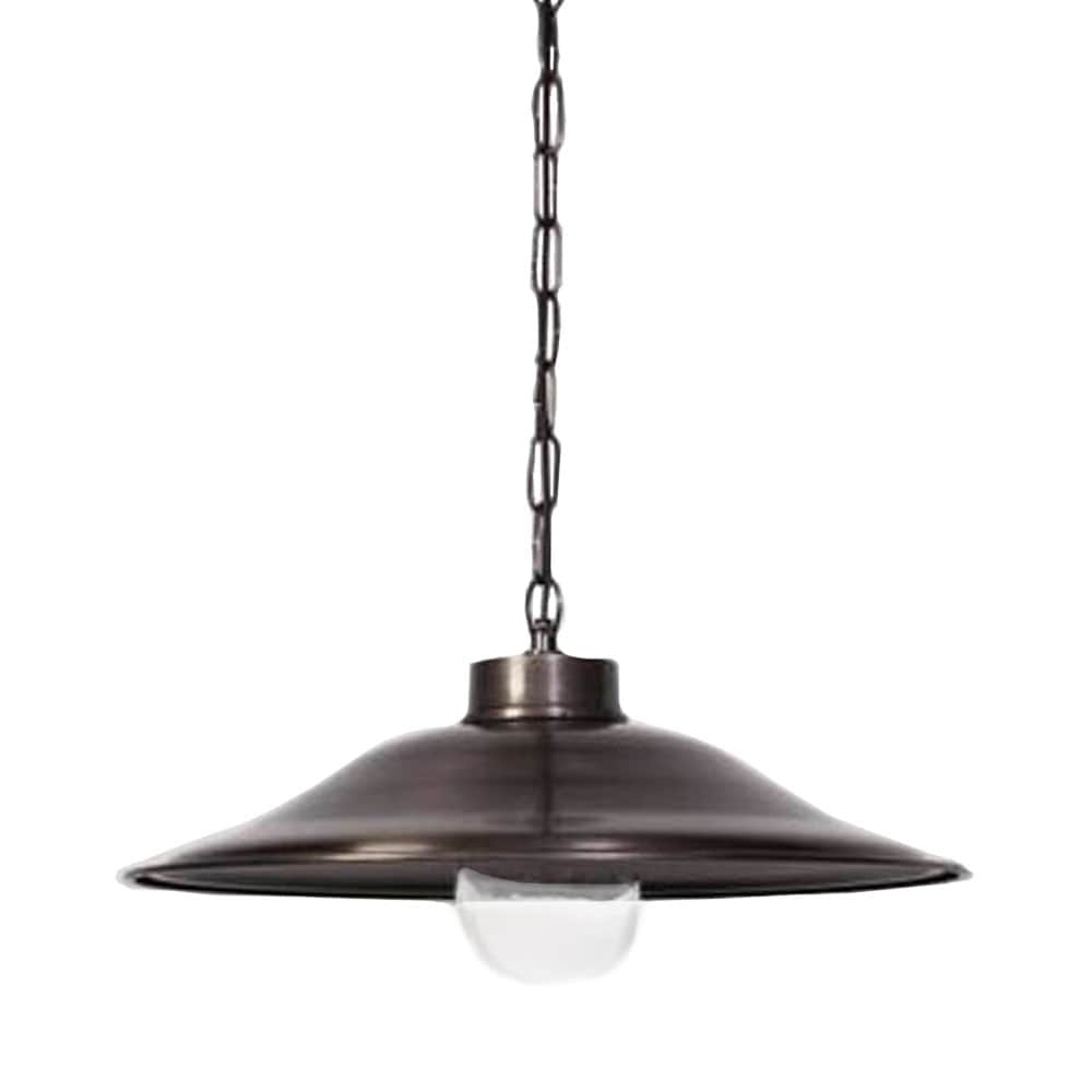 Hanglamp met glas tin antiek