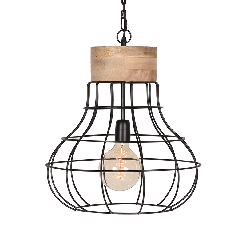 Hanglamp Drop - Zwart - Mangohout Hanglamp Drop - Zwart - Mangohout