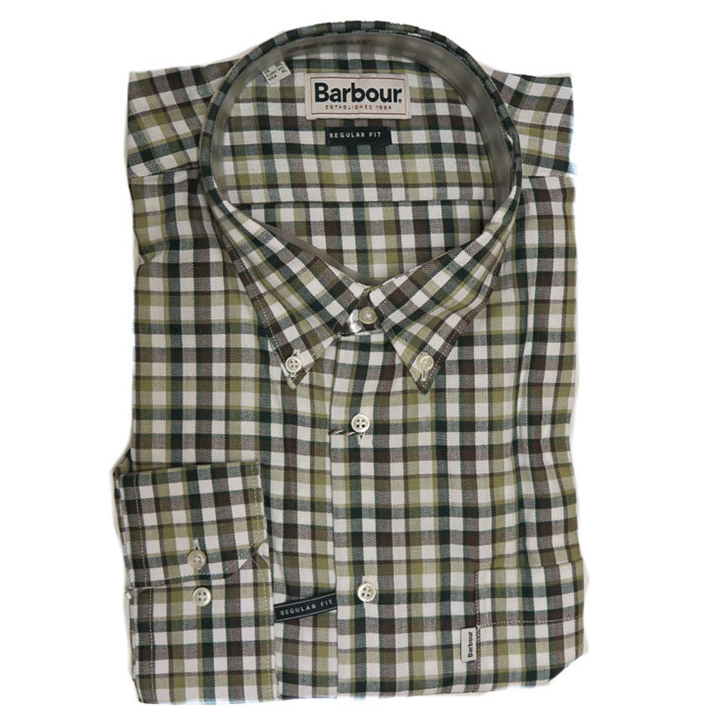 Barbour Herenblouse Halkirk Olive barbour kopen in de aanbieding