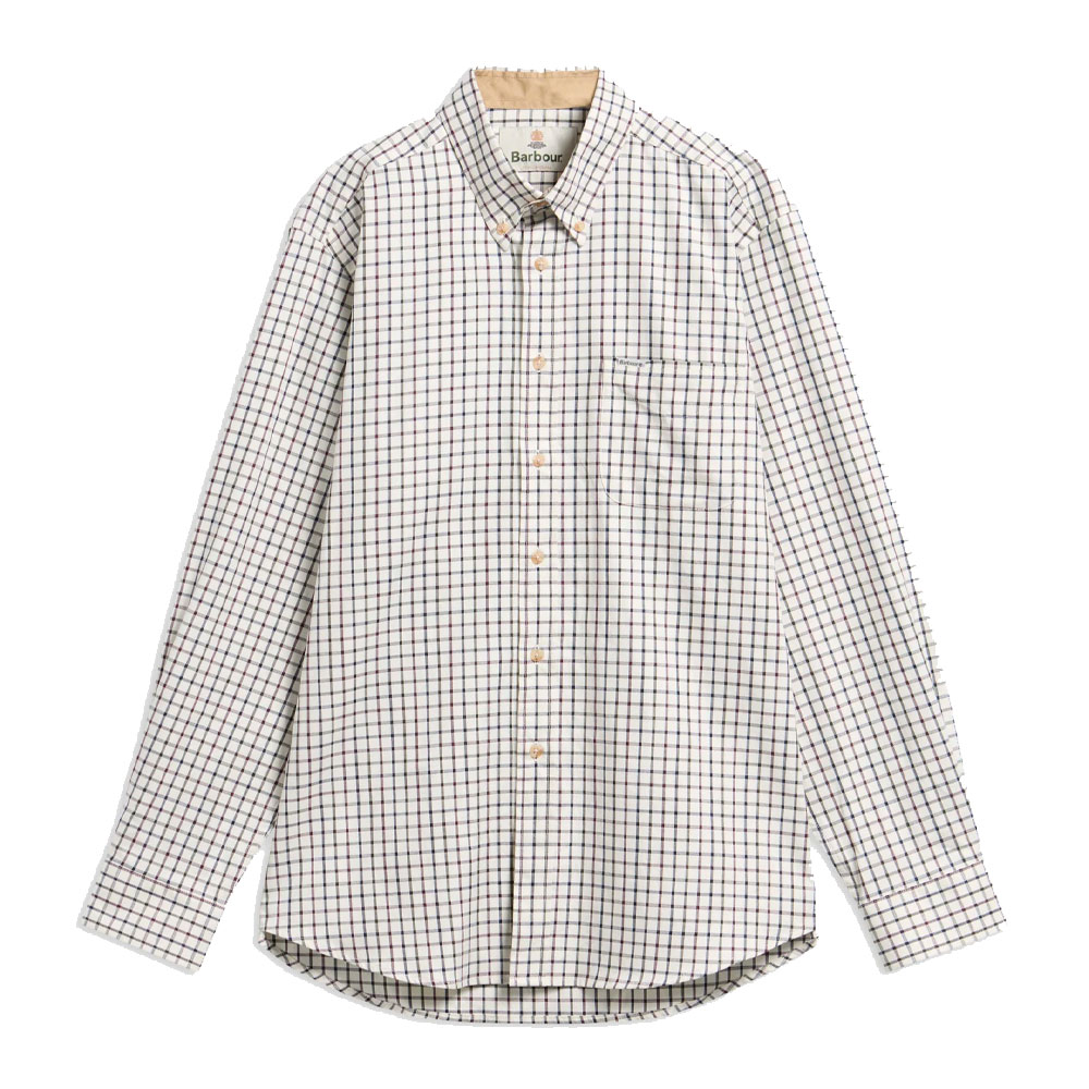 Herenblouse Sporting Tattersall Dark Bordeaux