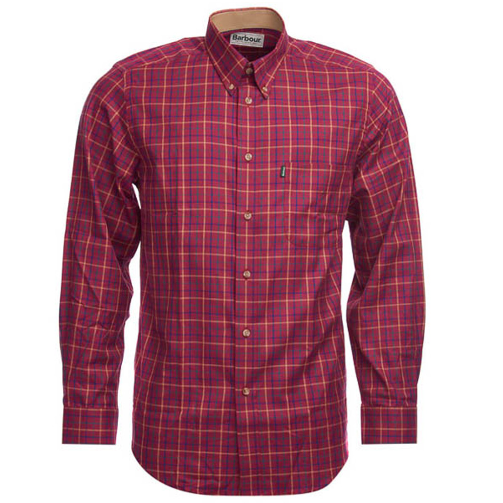 Barbour Herenblouse Sporting Tattersall Ruby