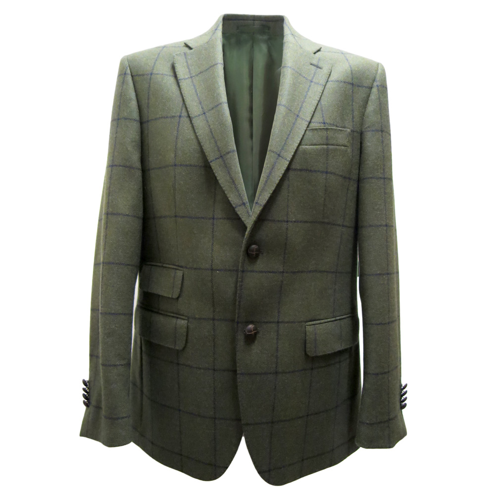 Herencolbert groen, blauwe ruit maat 56-60 Herencolbert groen, blauwe ruit maat 56-60